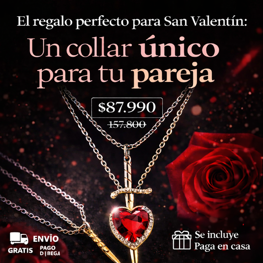 Collar Espada Corazon Pareja +CAJAREGALO